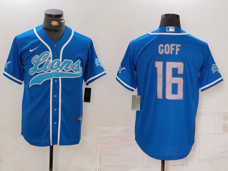 Men Detroit Lions #16 Goff Blue Second generation joint name 2024 Nike Limited NFL Jersey style 3->detroit lions->NFL Jersey